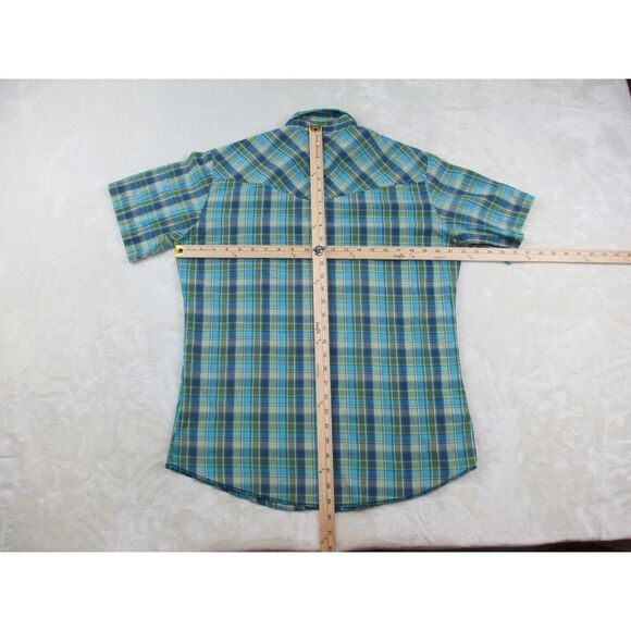 Wrangler‎ Shirt Mens Medium Green Button Up Pearl Snap Cowboy Western Rodeo* - Picture 8 of 11